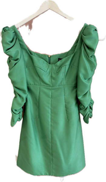 nicola finetti green dress Arida Low Plunge Dress