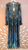 Camilla Blue Silk Maxi