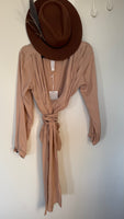 Silk Beige Rose Wrap Too
