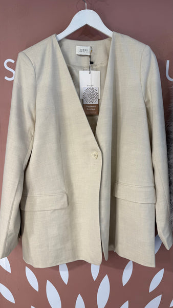 Dissh Sand Collarless Blazer