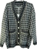 Curate Black and White Knit Cardigan