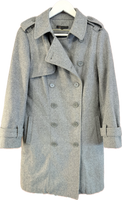 Maje Grey Felt Trench Coat