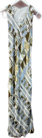 Blue Beige Crinkle Dress