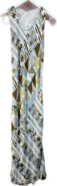 Blue Beige Crinkle Dress