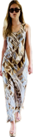 Blue Beige Crinkle Dress