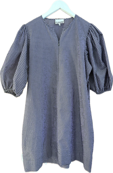 Ganni Purple Check Tunic