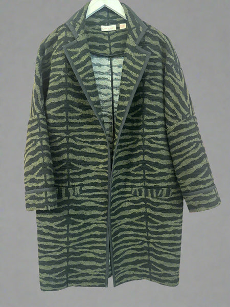 Sass and Bide Olive Green Zebra Pattern Coat